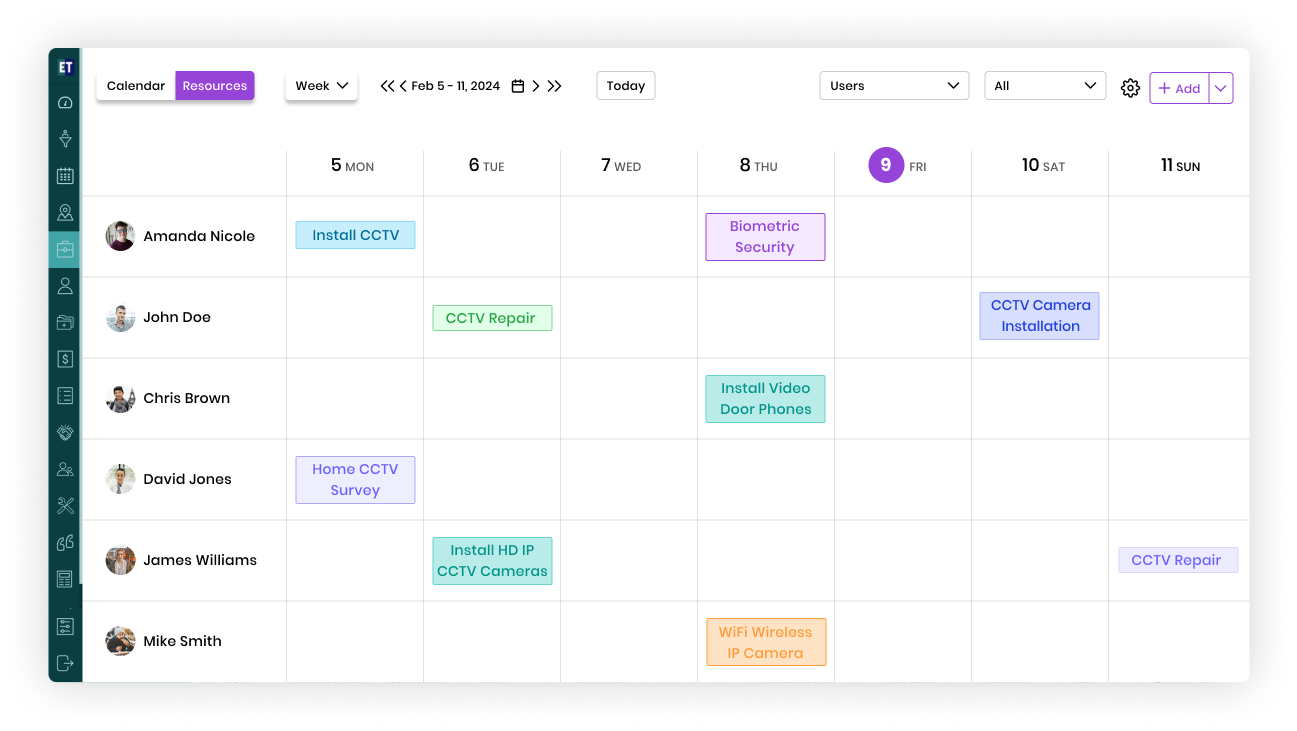 EyeOnTask scheduler