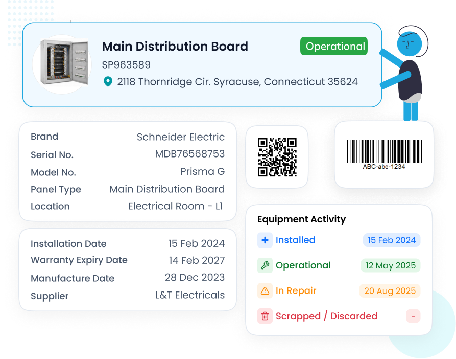 Electrician QR code electrical asset management