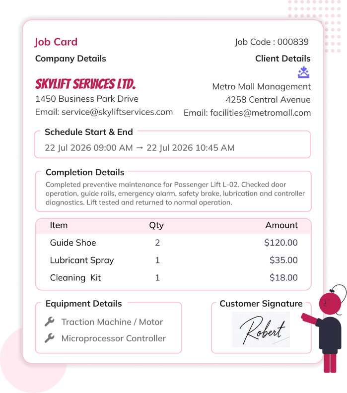 Elevator inspection and compliance records - statutory examination tracking