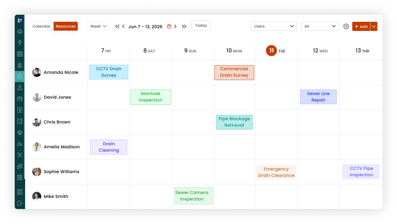 Drainage & Sewer Software Dashboard