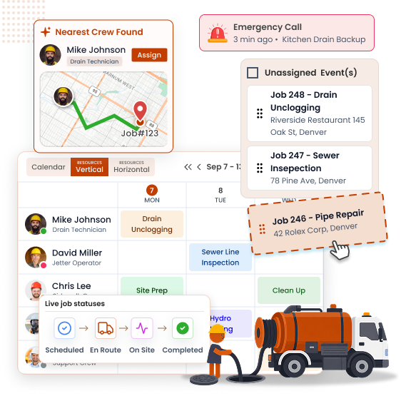 Emergency drainage dispatch