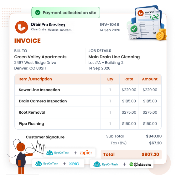 Drainage field invoicing