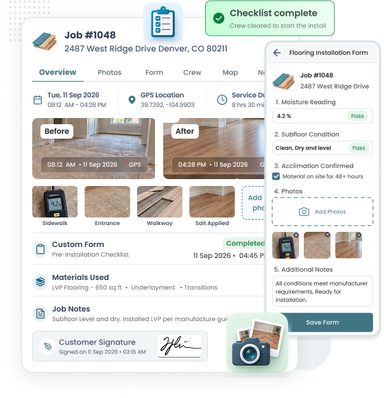Flooring job checks