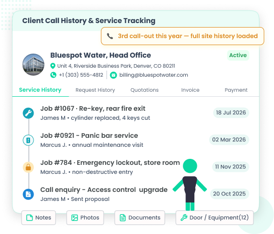 Locksmith Client Call History