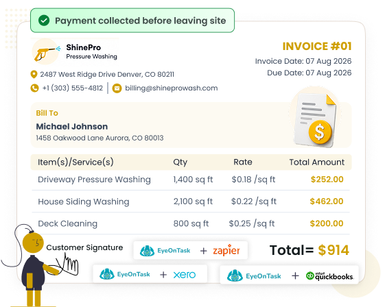 Pressure Washing Onsite Invoicing